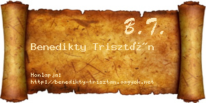 Benedikty Trisztán névjegykártya